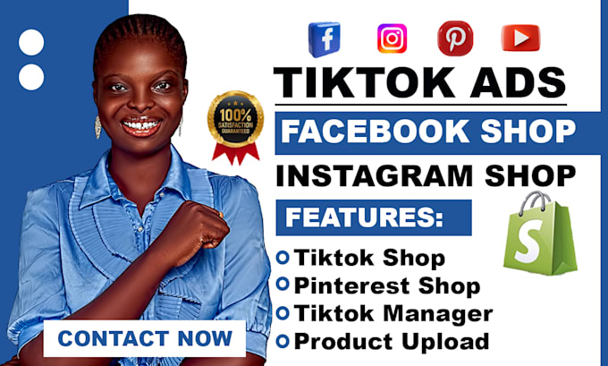 Gig Preview - Do instagram shop set up tiktok shop facebook shop or tiktok affiliate tiktok ad