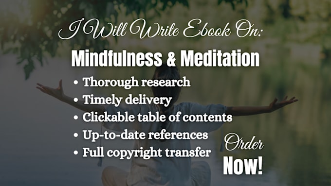 Gig Preview - Ghostwrite mindfulness, meditation ebook, ebook ghostwriting