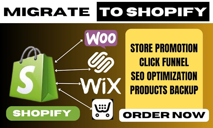 Gig Preview - Migrate sqaurespace to shopify wix big cartel wordpress etsy to shopify