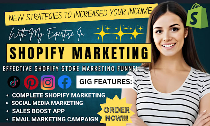 Gig Preview - Increase shopify dropshipping sales, shopify store promotion, shopify marketing