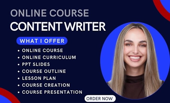 Gig Preview - Write your online course, course curriculum and lesson plan for any subject