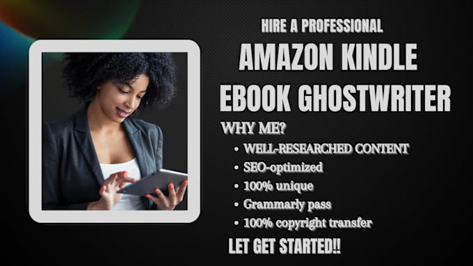 Gig Preview - Be your 30,000 words amazon kindle book and ebook ghostwriter