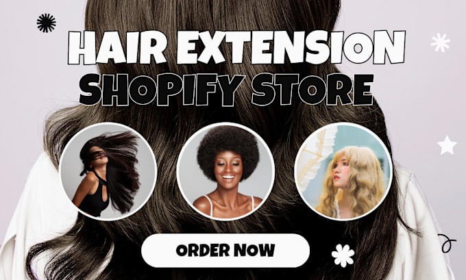 Gig Preview - Design shopify hair extension store, shopify hair extension website