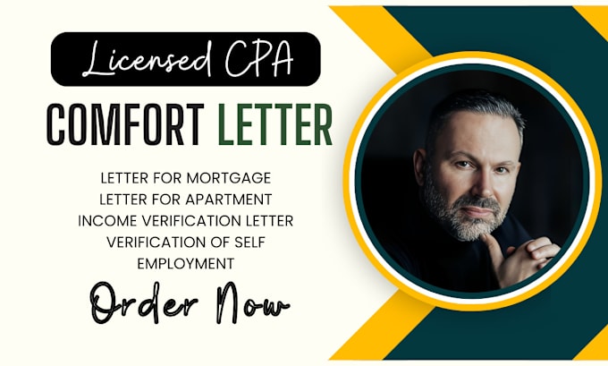 Gig Preview - Provide US CPA comfort letter income verification mortgage self employment