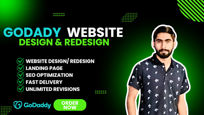 Gig Preview - Professionally design redesign godady website store with godady builder