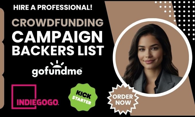 Gig Preview - Generate active crowdfunding backers list for kickstarter indiegogo gofundme