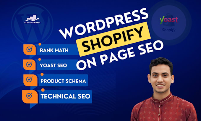 Gig Preview - Shopify and wordpress on page seo optimization with rankmath or yoast plugin