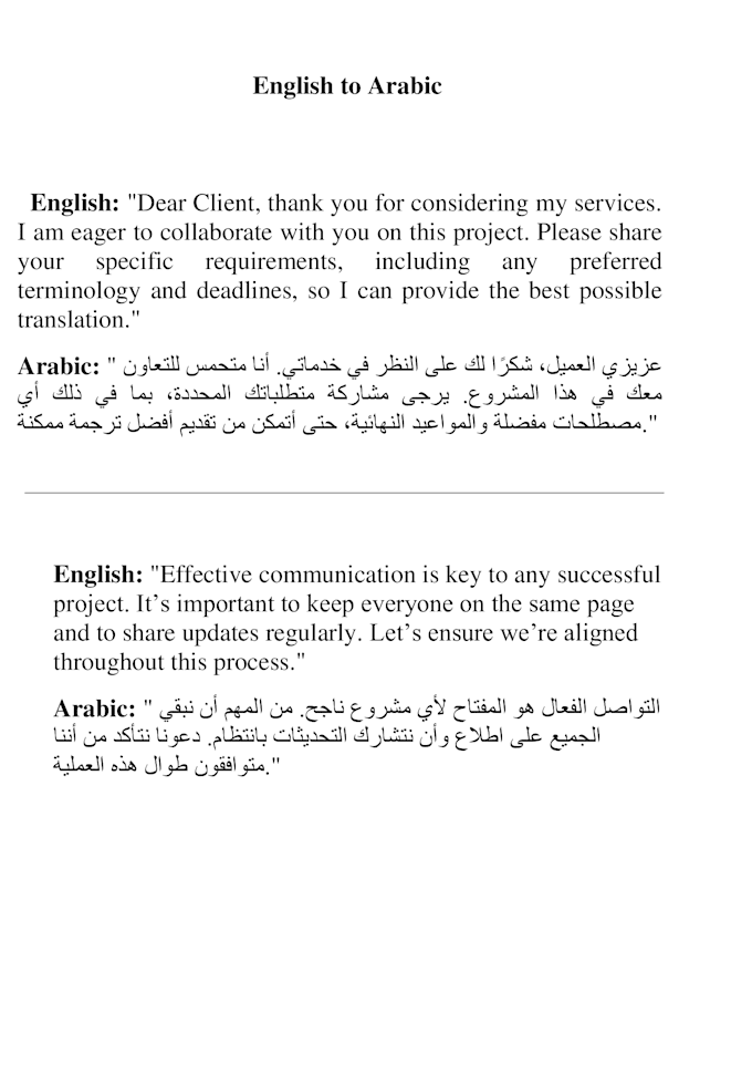 Bestseller - do translation from english to arabic or vice versa