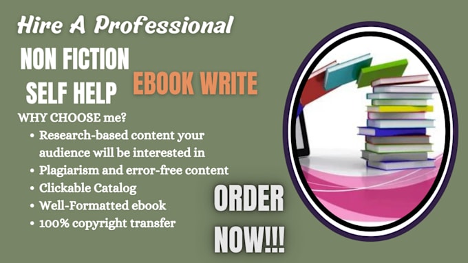 Gig Preview - Ghostwrite non fiction ghostwriter, self help ebook, ebook writer, book writer