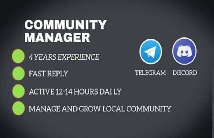 Gig Preview - Be your telegram community manager discord moderator nft crypto moderator