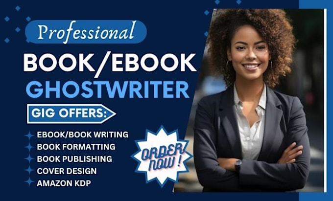 Gig Preview - Ghostwrite quality ebook writing book writer for amazon KDP, ebook writer