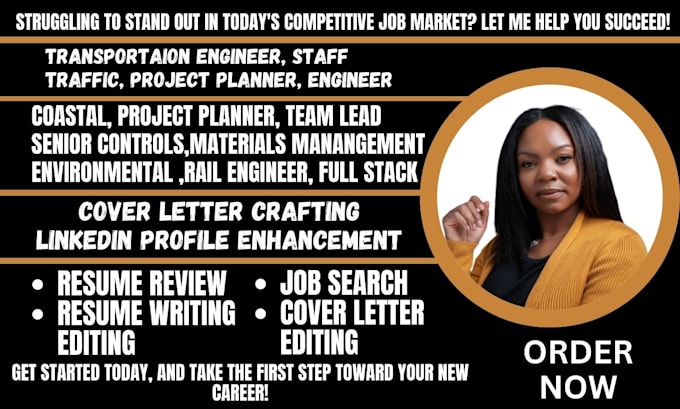 Gig Preview - Do job winning transportation engineer, project planner, traffic engineer resume