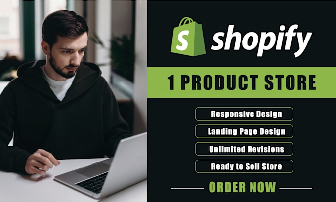 Gig Preview - Create 1 product shopify store and product landing page on shopify