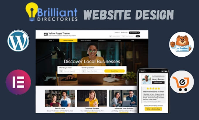 Bestseller - design brilliant directory website business using wordpress