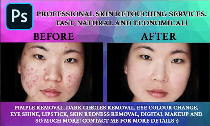 Gig Preview - Do professional and natural skin retouching on photoshop