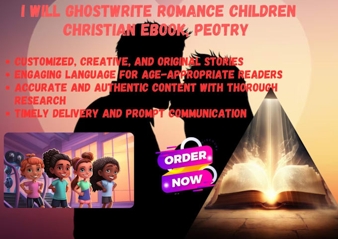 Gig Preview - Design ghostwrite children ebook romance ebook christian ebook writer formatting