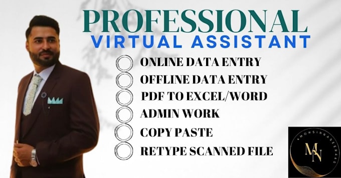 Gig Preview - Do efficient data entry and web research at unbeatable price