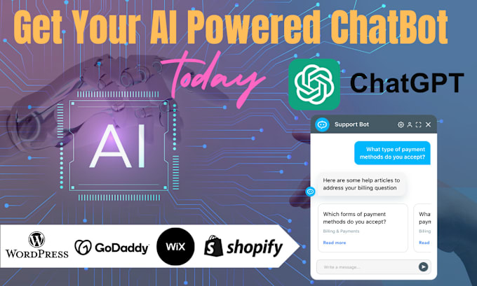 Gig Preview - Create ai chatbot using chatgpt api and integrate in any website or app