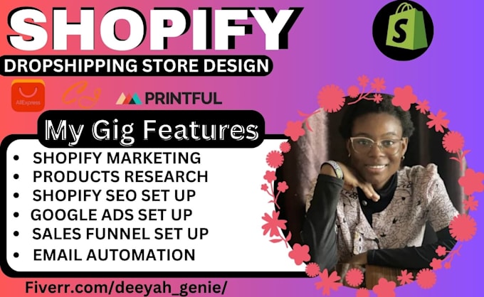 Gig Preview - Create a professional shopify dropshipping store for you