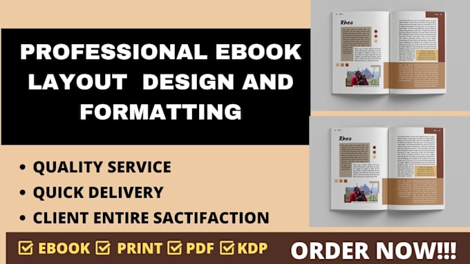 Gig Preview - Do formatting layout paperback book cover  design for ebook amazon KDP and print