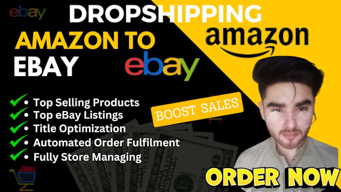 Gig Preview - Do amazon to ebay dropshipping top listings