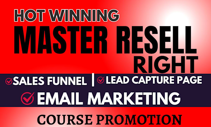 Gig Preview - Promote master resell right do email marketing sales funnel passive income