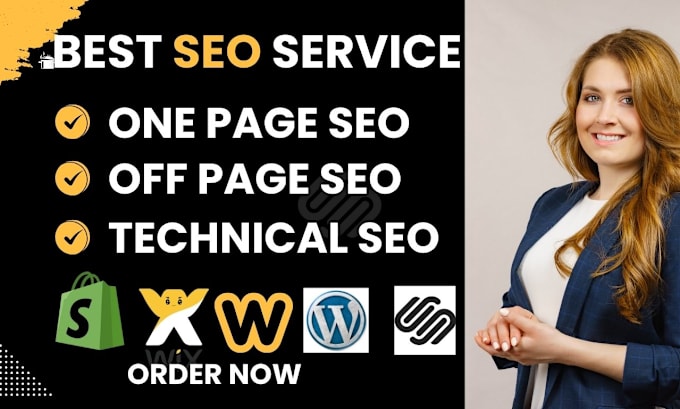 Gig Preview - Do complete SEO services for wordpress, shopify, wix, squarespace and weebly