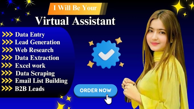 Gig Preview - Be your virtual assistant for data entry and web research