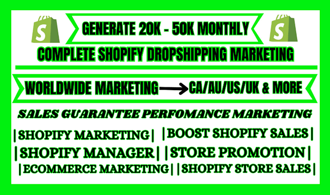 Gig Preview - Boost shopify store sales to 8figure shopify ecommerce dropshipping marketing ad