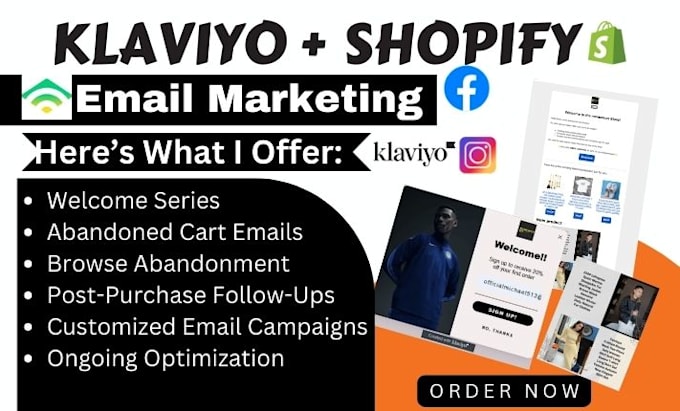 Gig Preview - Setup ecommerce email marketing flows in klaviyo