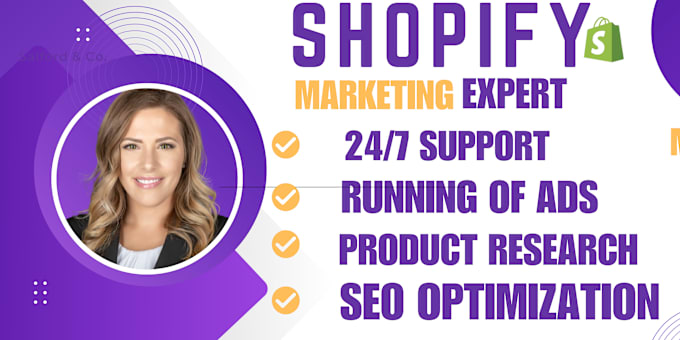 Gig Preview - Be expert shopify marketing for 8 figures to promote shopify marketing website