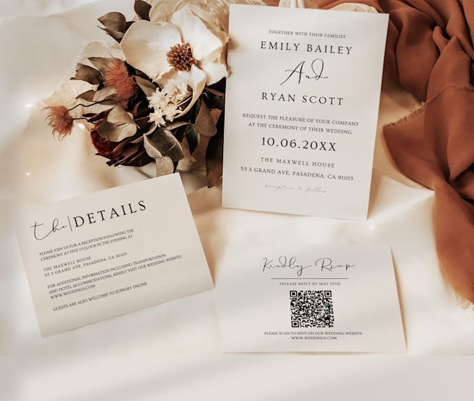 Gig Preview - Create wedding invitation card and event stationery suite