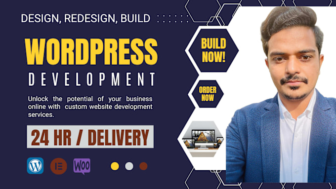 Gig Preview - Design, redesign,build,rebuild create wordpress website development responsive