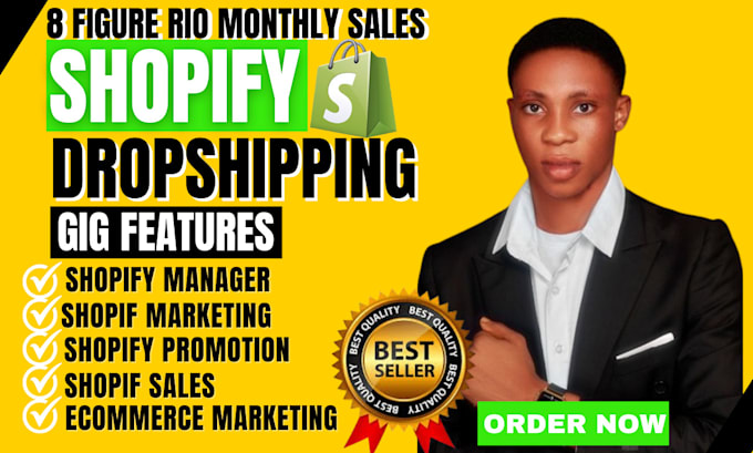 Gig Preview - Do shopify manager 8 figure ROI monthly sales for shopify dropshipping store