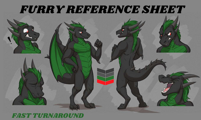 Bestseller - draw furry reference sheet, furry art, fursona character design, furry ref sheet