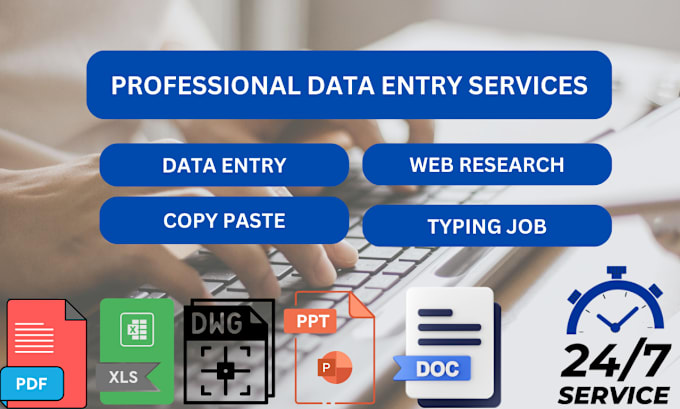 Gig Preview - Do data entry, copy paste, excel data entry, pdf to excel