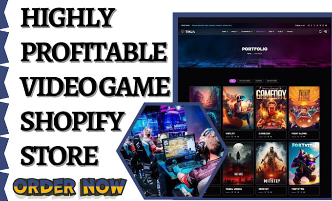 Gig Preview - Design video game shopify game accessories game store gadget video game website