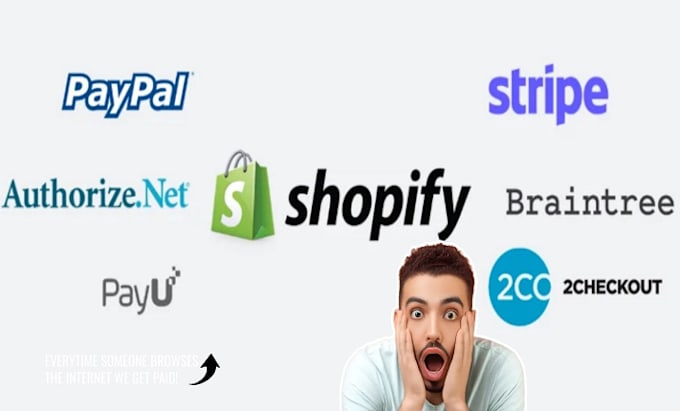 Gig Preview - Set up and integrate payment gateway stripe paypal button for shopify wordpress