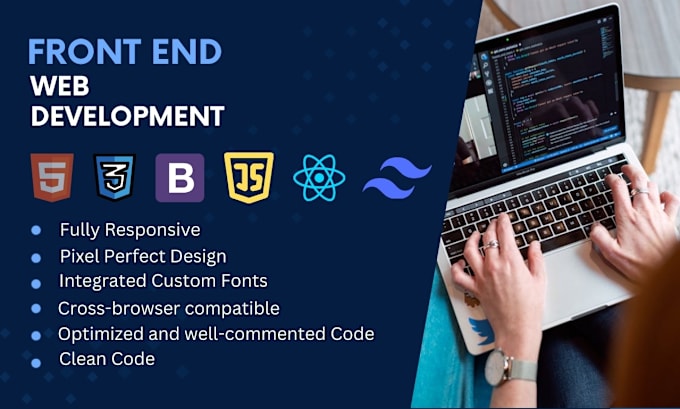 Gig Preview - Do front end web development using HTML, CSS, bootstrap, reactjs, and javascript