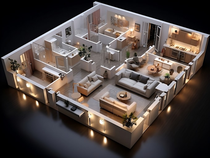 Gig Preview - Make 3d floor plan, exterior and interior design rendering