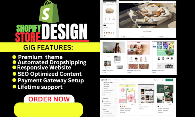 Gig Preview - Design shopify dropshipping store via dropship direct alidropship cjdropshipping