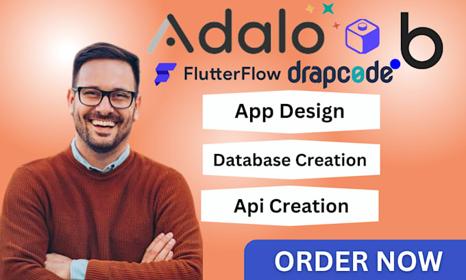 Gig Preview - Build adalo bubbleio design draftbit flutterflow drapcode app development