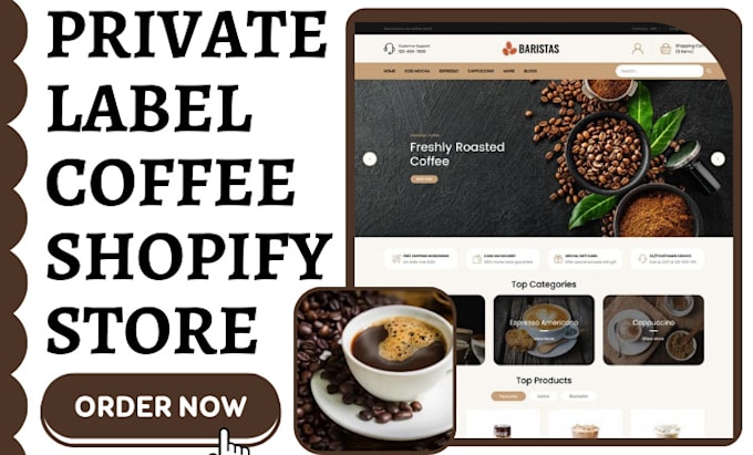 Bestseller - design private label coffee store coffee website tea coffee dropshipping website