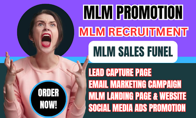 Gig Preview - Do superfast mlm promotion mlm leads mlm recruitment funnel affiliate program