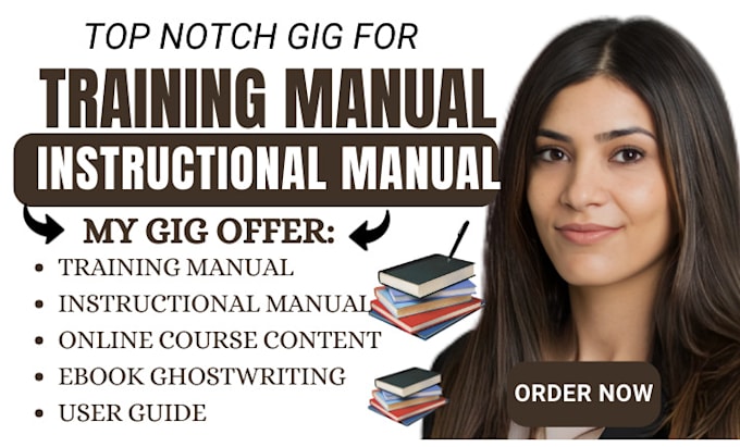 Gig Preview - Create training manual online course content course creation ebook ghostwriter