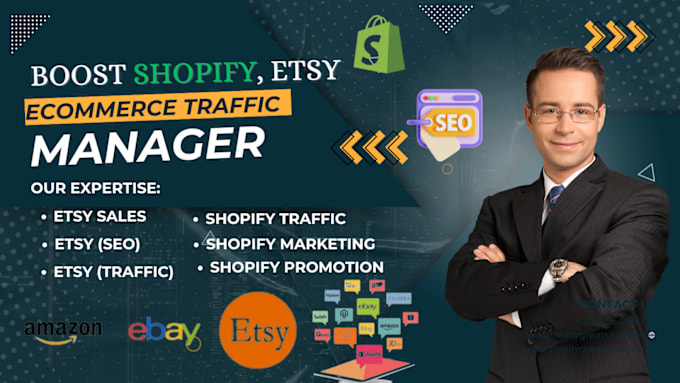 Gig Preview - Boost shopify esty ebay amazon ecommerce traffic manager sales marketing SEO