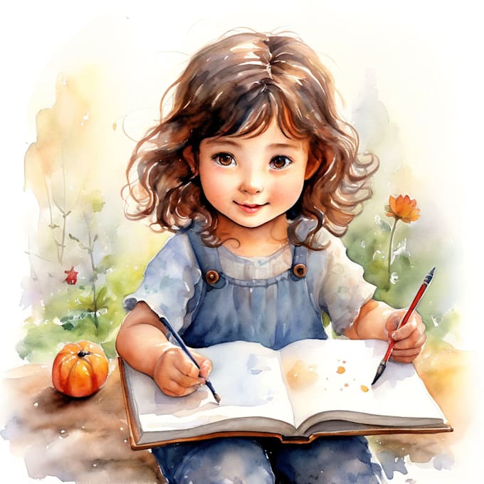 Gig Preview - Draw watercolor children story book illustrations