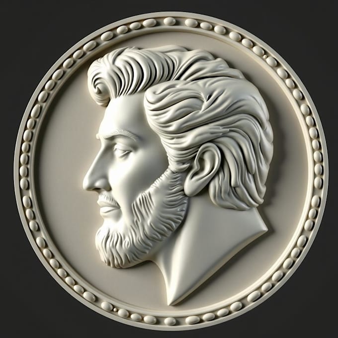 Gig Preview - Sculpt 3d coin model design 3d bas relief medallion cnc design for 3d printing