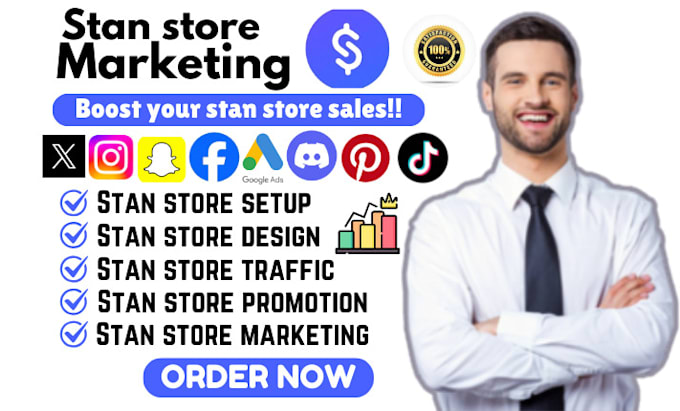 Gig Preview - Do stan store promotion, stan store design, stan store marketing, stan sales