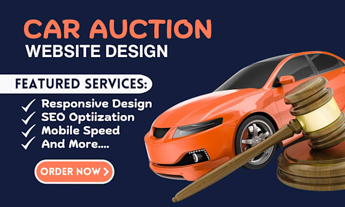 Gig Preview - Build auction website auto dealership bidding car rental multivendor website ads